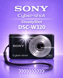Sony Cybershot DSC-W320 com lente Carl Zeiss 14.1mpx - PRETA