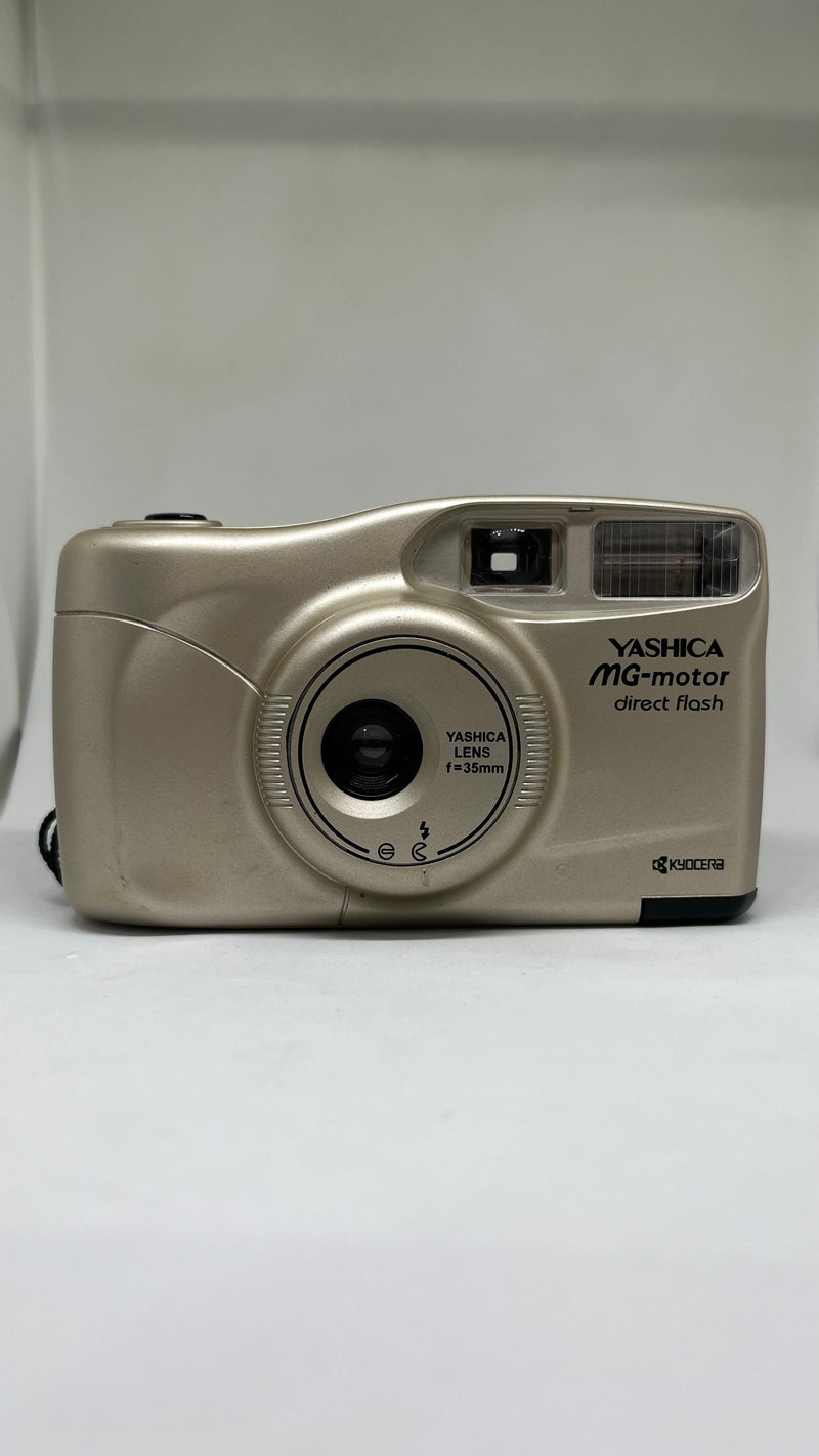 Câmera Fotográfica Analógica Yashica Mg-Motor Dourada