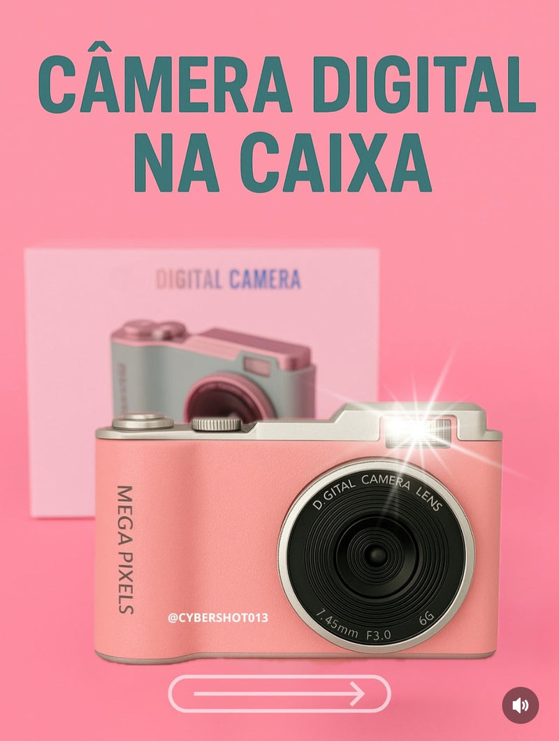 Digital Câmera – ROSA - Dual lens Nova na Caixa!