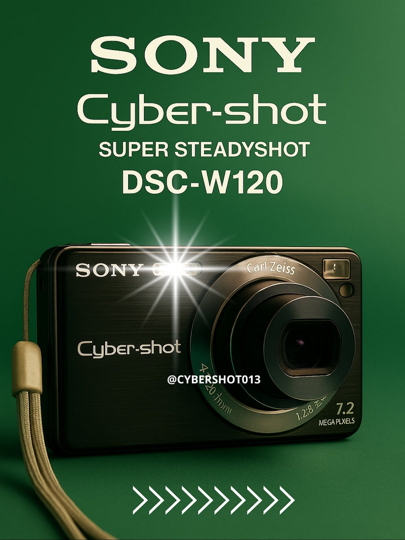 Sony Cybershot DSC-W120 com lente Carl Zeiss 7,2 mpx – PRETA