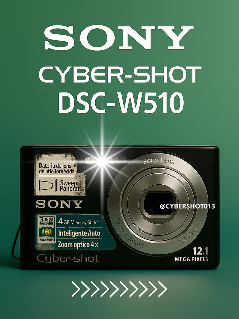 Sony Cybershot DSC-W510 12.1 MP com zoom óptico 4× - PRETA