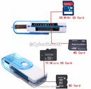 Adaptador USB para cartões Sony Memory Stick Pro Duo CyberShot / SD Card / MS Card / TF Card / Micro SD Card / M2 Card