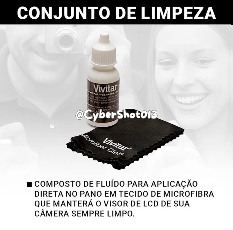 Kit Case com Cordinha + Mini Tripé + Limpa Tela + Pano Microfibra