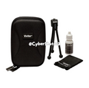 Kit Case com Cordinha + Mini Tripé + Limpa Tela + Pano Microfibra